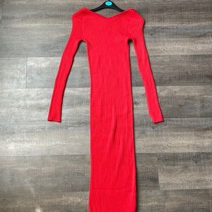 HM Body Fitted Red Sweater Dress Size Small